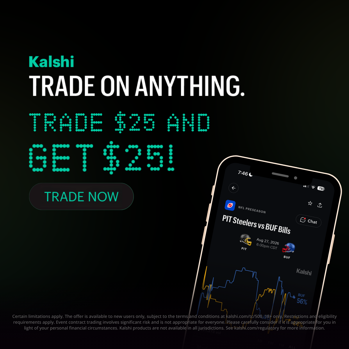 Kalshi — Trade $25 and get $25 with code WCPREDICTS.