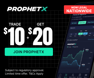 ProphetX — trade $50 and get $75 with code WCPREDICTS.